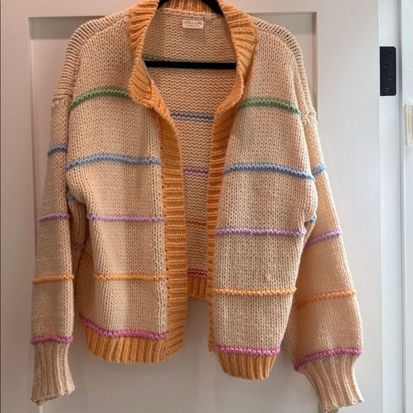 VRG GRL Striped Knit Cardigan Sweater - Picture 3 of 5